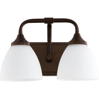 Quorum Lighting Enclave Glass 2-Light Oiled Bronze Wall Sconce