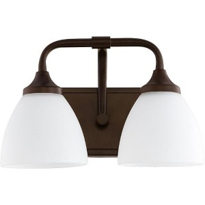 Quorum Lighting Enclave Glass 2-Light Oiled Bronze Wall Sconce - 1 of 1