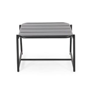 Modern Metal Outdoor End Table, Matte-Finished Patio Side Table for Outside, 20.5" Wide Rectangle Patio End Table -Christopher Knight Home - 1 of 4