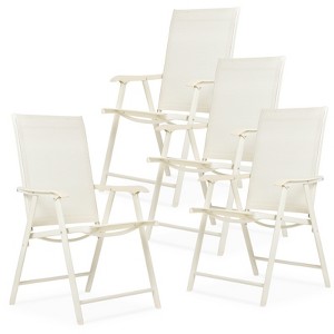 Aoodor Patio Folding Chairs 4-Pack Portable Dining Chairs Outdoor Textilene Sling Chairs for Camping,  Pool, Backyard - 1 of 4