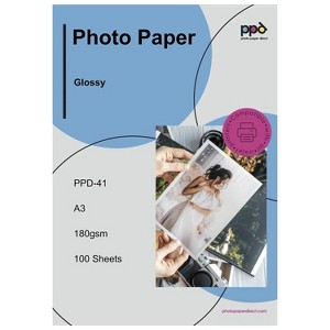 PPD Glossy Photo Paper 11x17" 50 sheets 180 gsm for Inkjet Printers - 1 of 4