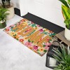 Northlight Pink and Orange Floral "Home" Outdoor Natural Coir Doormat 18" x 30" - 3 of 4
