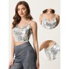 INSPIRE CHIC Women's Spaghetti Strap Club Party Crop Tank Sequin Tops - 2 of 4