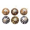 Kurt Adler 80MM Gold, Silver and Black Animal Glass Ball Ornaments, 6 Piece Box - 4 of 4