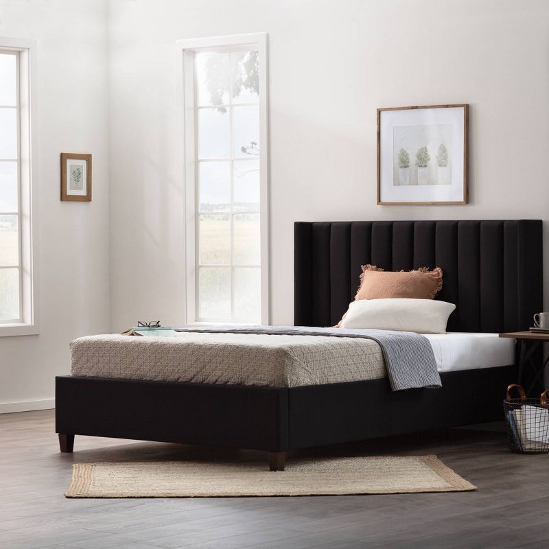 Adele Vertical Upholstered Wingback Bed – Brookside Home, 3 of 16