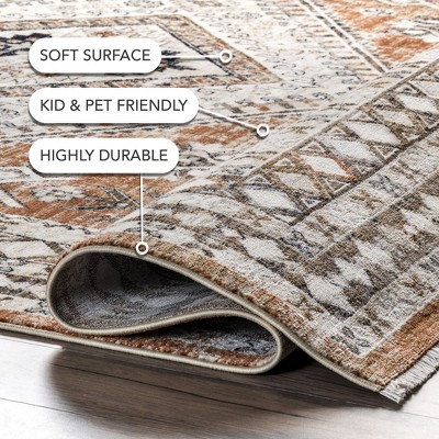 Rust Red 8' x 10' Oriental Synthetic Area Rug