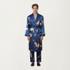 Anna-Kaci Men's 2-Piece Set Satin Dragon Print Robe and Lounge Pants with Shawl Collar and Waist Tie - 2 of 4