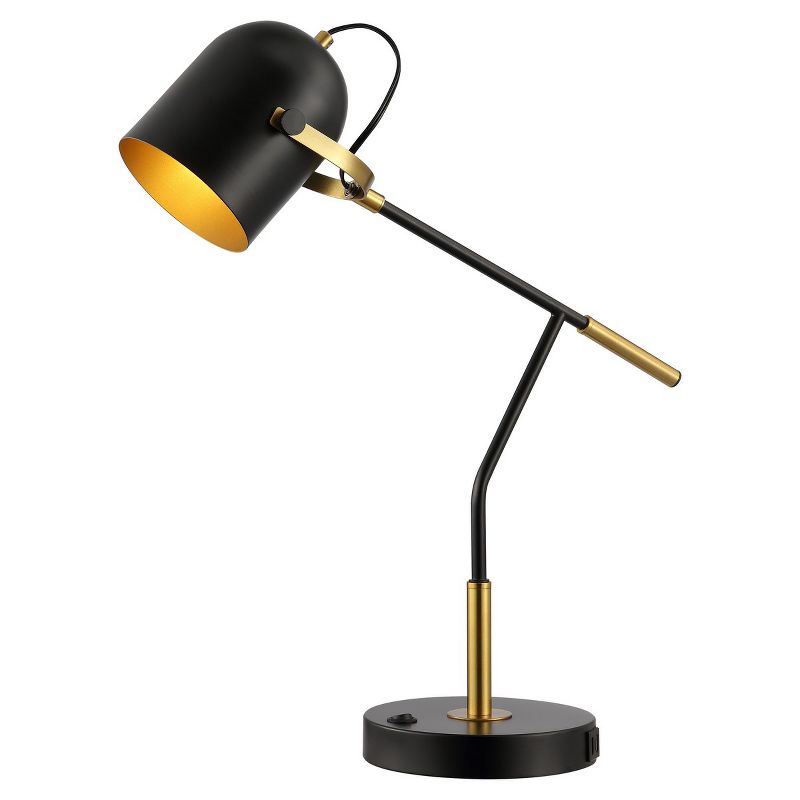 Mulaney 22 Inch Table Lamp with USB Port - Black/Brass - Safavieh., 2 of 5