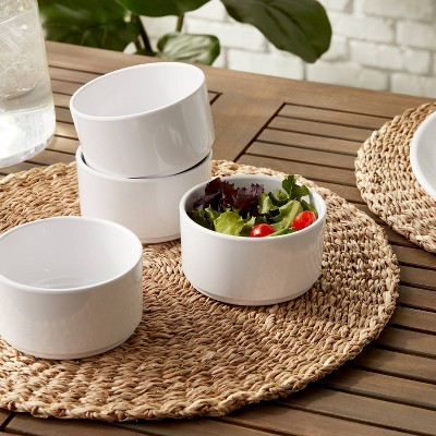 4pc 10oz Plastic Stella Mini Snack Bowl White - Threshold™:  Dishwasher & Microwave-Safe, Solid Round Design