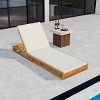 Patio Slatted Ergonomic Chaise Lounge, Chaise Lounge with Adjustable Backrest, Acacia Wood Frame Chaise Lounge with Cushion-Coolbibila - 2 of 4