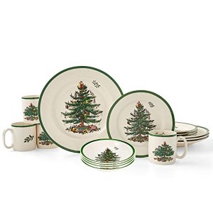 Spode Christmas Tree Collection 16-Piece Dinnerware Set, 10" Dinner Plate, 7.25" Salad Plate, 16 oz Cereal Bowl, 9 oz Mug - 1 of 4