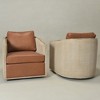 KINWELL 100% Top Grain Genuine Leather Swivel Armchair, Set of 2 - 4 of 4