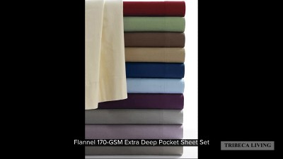 Twin Purple Cotton Flannel Deep Pocket Sheet Set