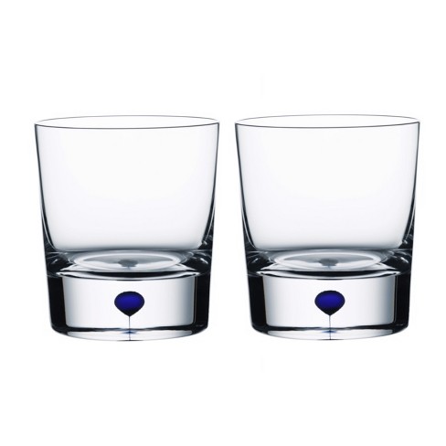 Orrefors Intermezzo Blue Glass 11 Ounce Double Old Fashioned Glass, Set Of  2 : Target