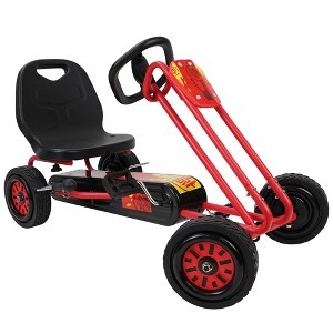 Rocket Pedal Go Kart W/ Ergonomic Adjustable Seat & Sharp Handling, Red - 1 of 4