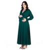 Maternity V-Neck Long Sleeve Maxi Dress - 24seven Comfort Apparel™ - 2 of 4