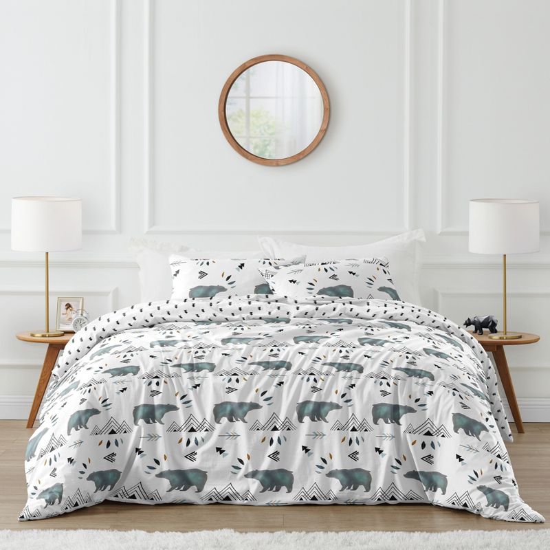 Sweet Jojo Designs Full/Queen Comforter Bedding Set Bear Mountain Blue and White 3pc, 1 of 7