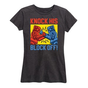 Women's - Rock 'Em Sock 'Em Robots - Knock His Block Off Short Sleeve Graphic T-Shirt - 1 of 4
