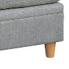 Royal Hampton 37 Inch Ottoman, Cushioned Seat, Gray Dorris Upholstery, Solid Wood - 4 of 4