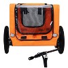 Munora 23.62" L x 17.71" W Heavy Duty Collapsible Pet Bike Trailer with 16" All-Terrain Wheels & Universal Hitch - Foldable Dog/Cargo Carrier, Orange - 4 of 4