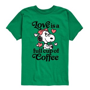 Boys' - Peanuts - Love Is A Full Cup Of Coffee Short Sleeve Graphic T-Shirt - 1 of 4