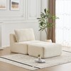 Vynxaria Modern Memory Foam Compressed Sofa - Single Chaise Longue, Pet-Friendly Cloud Modular Sectional, Corduroy, Movable Ottoman, Beige - 4 of 4