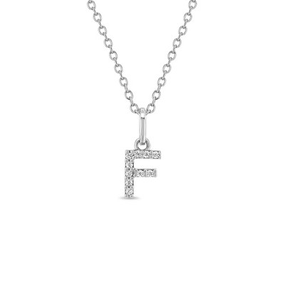 Girls' Cubic Zirconia Letter Sterling Silver Necklace - In Season Jewelry