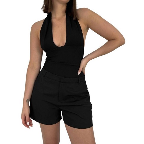 Women s Deep V Knit Halter Top We Wore What Target