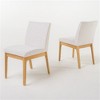 SKRAN Dining Chair Set of 2 ,Armless Chair With Wood Legs ＆ Fabric Soft Cushion Backing for Dining Room, Kitchen, Home - Light Beige - 4 of 4