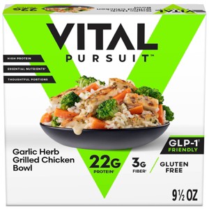 Vital Pursuit High Protein Gluten Free Frozen Garlic & Herb Grilled Chicken Bowl - 9.5oz - 1 of 4