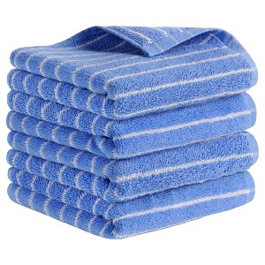 REGALWOVEN Stripe Pattern Cotton Soft Absorbent Durable Hand Towel 14" x 30" - 1 of 4