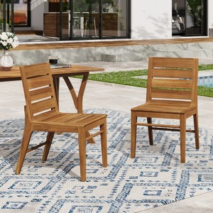 Scott Living Echo Outdoor Dining Chair Solid Acacia Wood, Set of 2 - 1 of 4