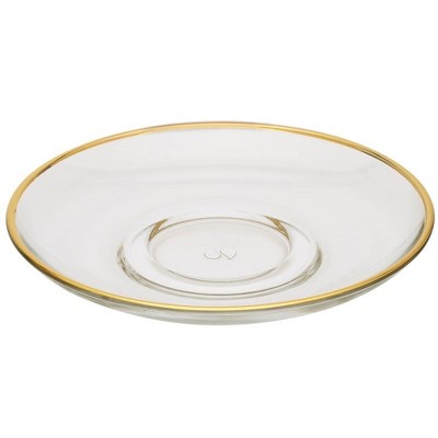 Clear glass plates 2025 with gold trim