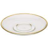 Classic Touch Set of 6 Glass plates with Gold Rim