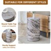 Infurnic Coffee Tables Gray Marble Textured Cylinder Coffee Table with Stone Finish for Living Room, Gray, 27.5"*27.5"*12" - 4 of 4