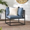 Outdoor Modern Modular Patio Corner Chair Blue - Saracina Home: Weather-Resistant Steel Frame, Armless Design - 2 of 4