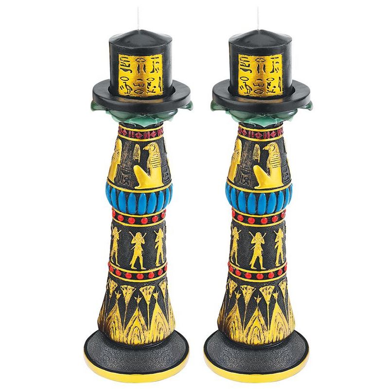Design Toscano Temple of Rameses Sculptural Candleholder: Set of Two, 2 of 4
