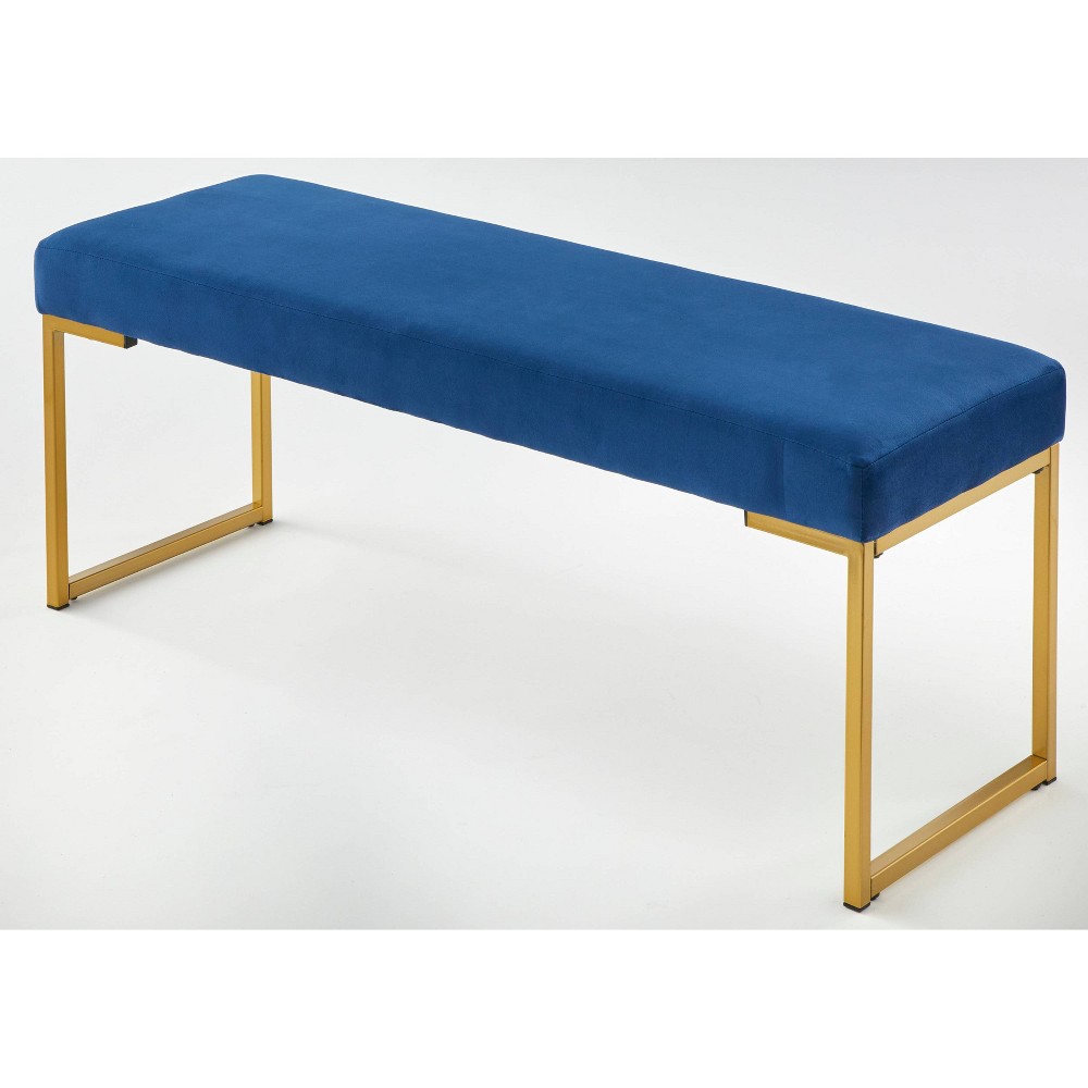 Photos - Other Furniture Daveeda Velvet Bench Blue - Buylateral