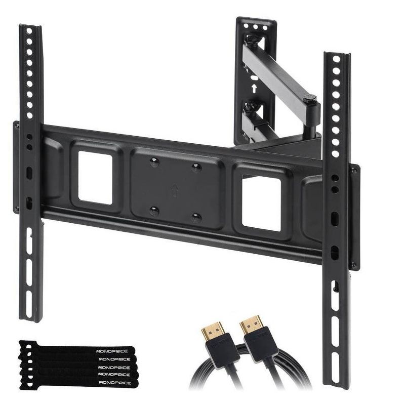 Monoprice Full-Motion Articulating TV Wall Mount Bracket for TVs 32in to 55in, Max Weight 77 lbs, VESA Patterns Up to 400x400, Fits Curved Screens, 1 of 7