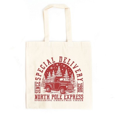 City Creek Prints Special Delivery Canvas Tote Bag - 15x16 - Natural