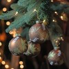 Northlight Flower Vine Glass Christmas Ball Ornaments - 3.25" (80mm) - Bronze - 4ct - 2 of 3