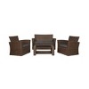 WestinTrends 4 Piece Conversation Outdoor Patio Sofa Set with Square Fire Pit Table - 3 of 4