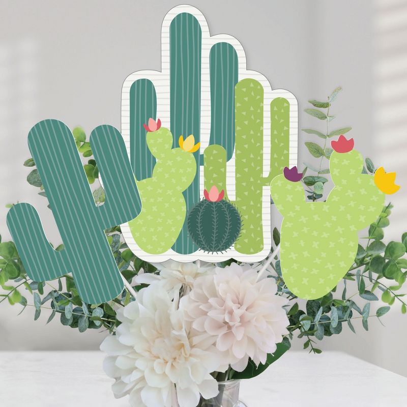Big Dot of Happiness Prickly Cactus Party - Fiesta Party Centerpiece Sticks - Table Toppers - Set of 15, 1 of 8