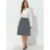 INSPIRE CHIC Women's Button Decor Work A-Line Formal Knee Length Skirt - 3 of 4