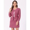 INSPIRE CHIC Women's Outfits Plaid Tweed Short Blazer and Skirt Suit Set 2 Pieces - 4 of 4