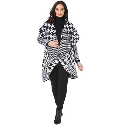 Jessica London Women's Plus Size Faux Leather-Trim Sweater