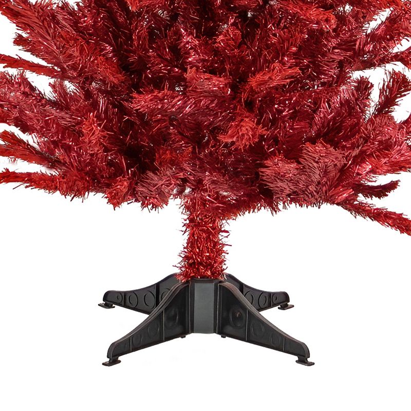 National Tree Company 4 Foot Full Bodied Unlit Colorful Celebration Artificial Christmas Holiday Tree with 311 Branch Tips, & Metal Stand, Red, 5 of 6