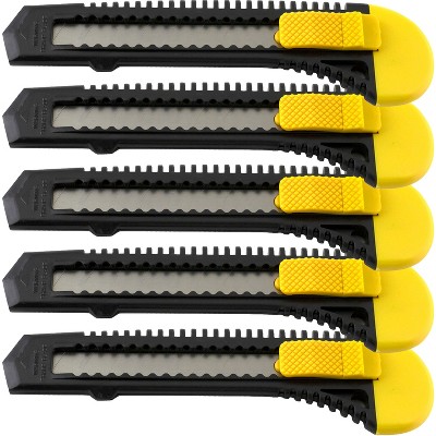 MotoProducts Bulk 6" Box Cutters Black with Snap-Off Blades and Safety Locks