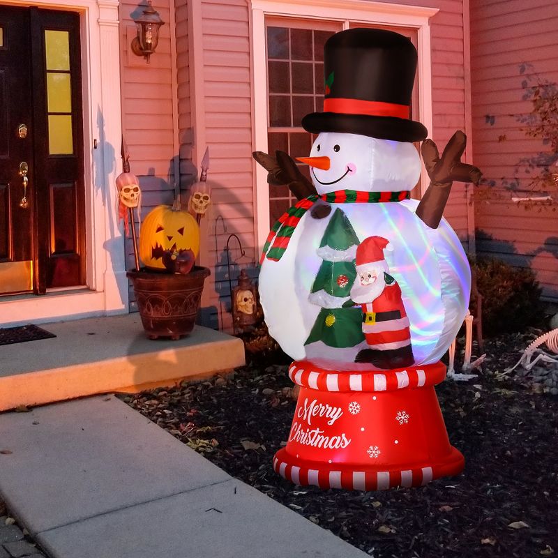 Outsunny 95.75" Inflatable Christmas Snowman with Crystal Ball Body and Black Hat, Blow-Up Outdoor LED Yard Display for Lawn Garden Party, 2 of 7