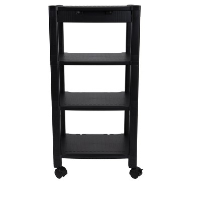 Mind Reader 4-Shelf Printer Cart Stand with Wheels and Drawer 40 lb. Capacity